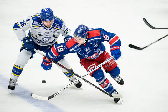 Leksands Patrik Norén och Oskarshamns Tyler Kelleher