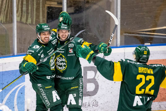 Björklövens Francis Perron blir grattad av Tyler Vesel