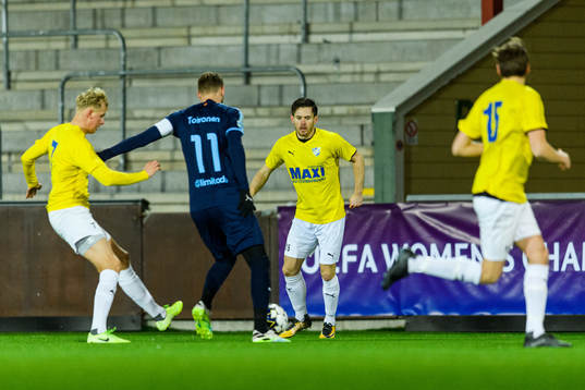 IFK Malmös André Strandberg uunder träningsmatchen i