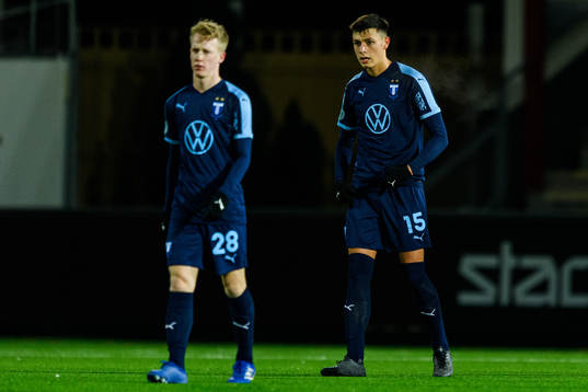 Malmö FFs David Edvardsson och Anel Ahmedhodzic