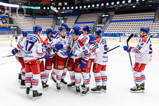 Oskarshamns spelare jublar