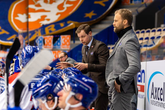 Oskarshamns tränare Martin Filander och assisterande