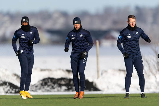 Halmstads Sadat Karim, Dusan Djuric och Andreas Bengtsson
