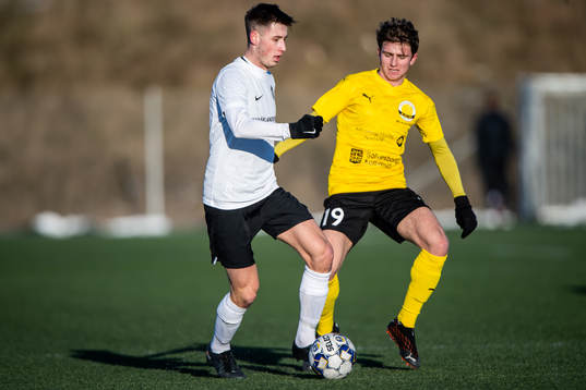 Landskronas Filip Olsson och Mjällbys Ludvig Carlius