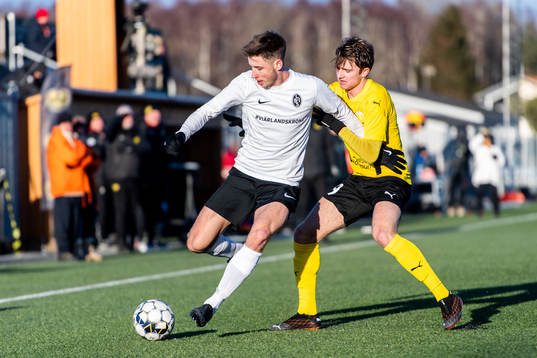 Landskronas Filip Olsson och Mjällbys Ludvig Carlius