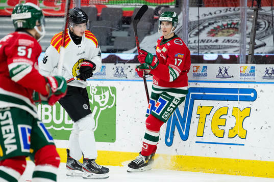 Frölundas Robin Alvarez jublar