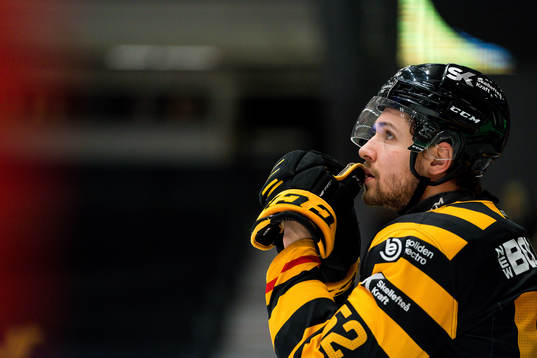 Skellefteås Arvid Lundberg före ishockeymatchen i SHL
