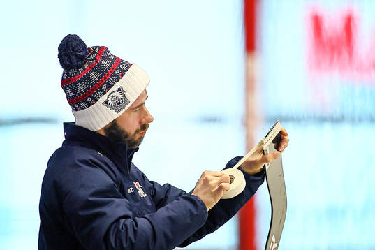 Linköpings målvakt David Rautio före ishockeymatchen i