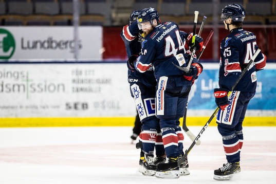 Linköpings Markus Ljungh jublar med Jonas Junland