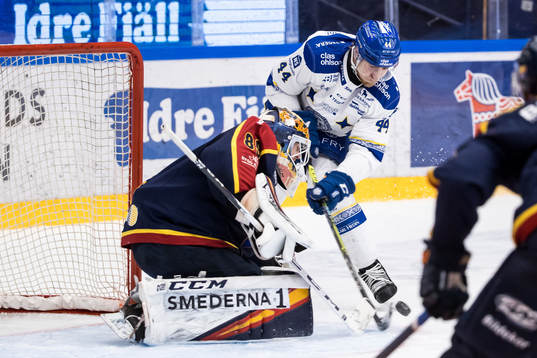 Leksands Carter Ashton och Djurgårdens målvakt Niklas