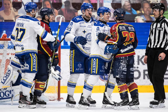 Leksands Marek Hrivik och Jonas Ahnelöv och Martin