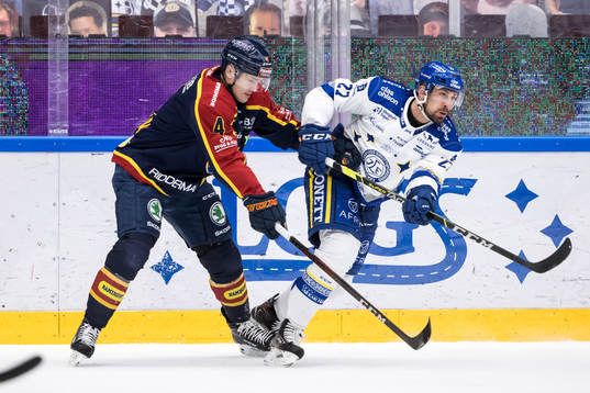 Djurgårdens Marcus Högström och Leksands Marek Hrivik