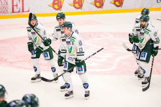 Färjestads spelare jublar