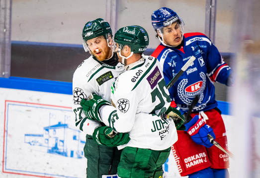 Färjestads Martin Johansson och Pontus Widerström jublar
