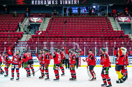 Malmö Redhawks spelare jublar