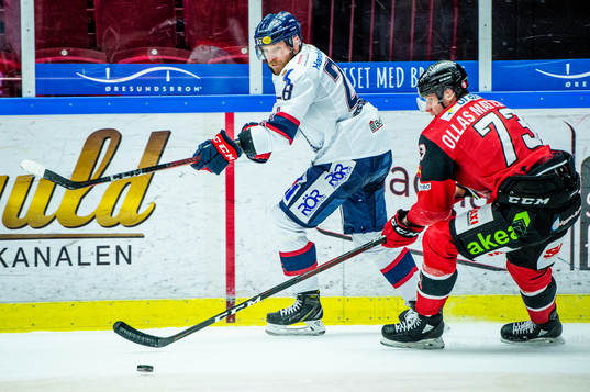 Linköpings Jaakko Rissanen mot Malmö Redhawks Adam Ollas