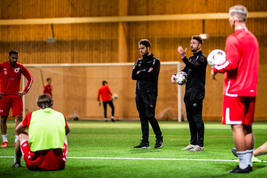 Degerfors tränare Andreas Holmberg och Tobias Solberg