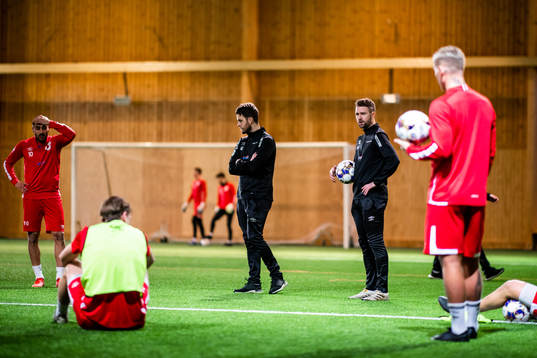 Degerfors tränare Andreas Holmberg och Tobias Solberg