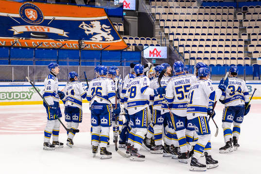 Leksands spelare jublar