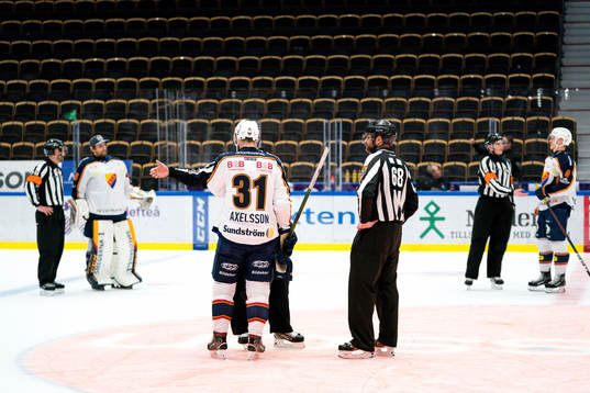 Djurgårdens Dick Axelsson, målvakt Mantas Armalis  och