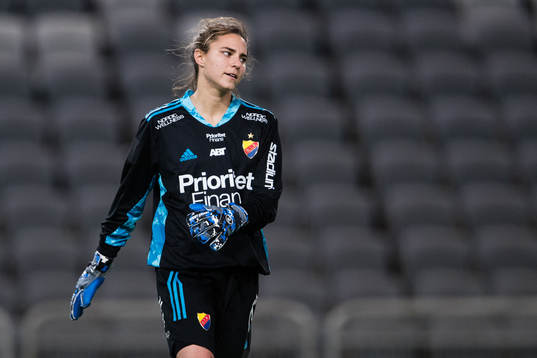 Djurgårdens målvakt Kelsey Daugherty deppar