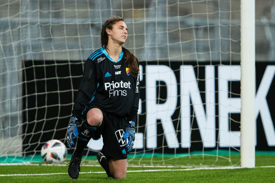 Djurgårdens målvakt Kelsey Daugherty deppar