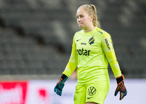 s målvakt Milla-Maj Majasaari ‘under träningsmatchen i
