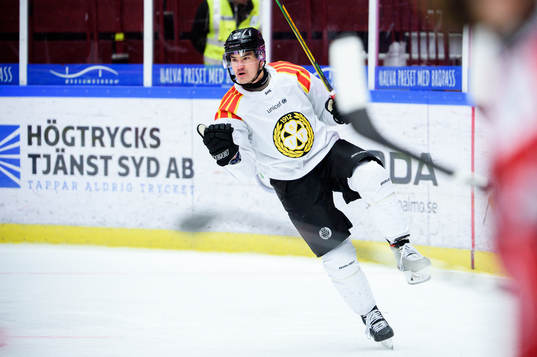 Brynäs Shane Harper jublar