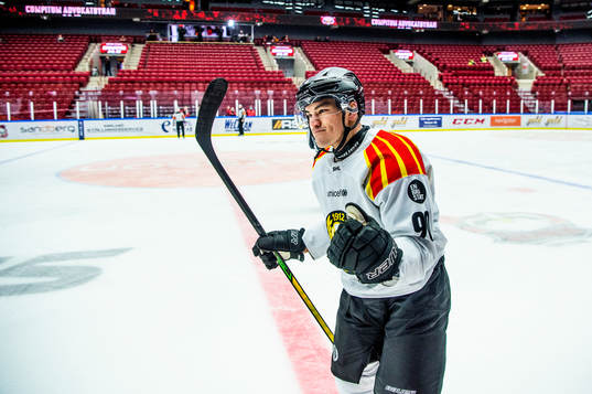Brynäs Shane Harper jublar