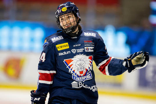 Linköpings Carly Bullock jublar