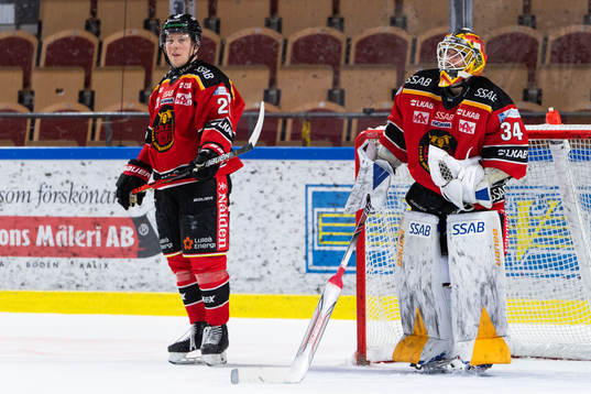 Luleås Erik Gustafsson och målvakt Joel Lassinantti