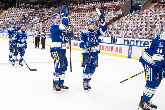 Leksands Calle Själin och Martin Karlsson jubel