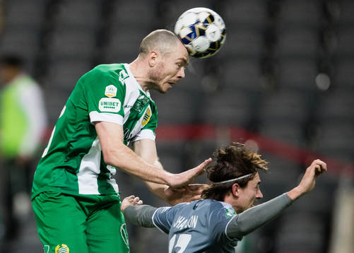 Hammarbys Jon Gudni Fjoluson och Brages Andre Reinholdsson