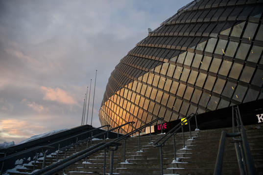 Exteriör vy av Tele2 Arena