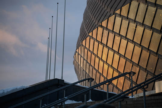 Exteriör vy av Tele2 Arena