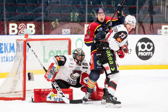 Malmö Redhawks målvakt Oscar Alsenfelt och Adam Ollas