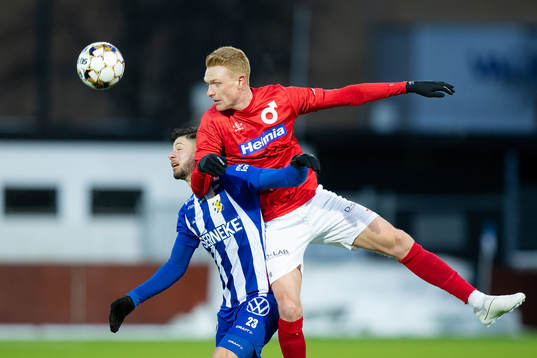 IFK Göteborgs Kevin Yakob och Degerfors Nicklas Maripuu