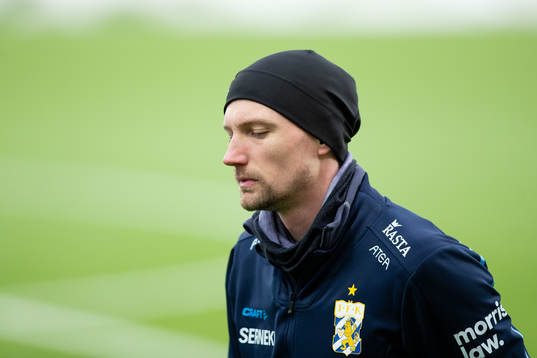 IFK Göteborgs Sebastian Eriksson innan fotbollsmatchen i