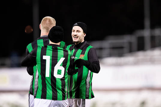 GAIS Joackim Åberg och Adnan Maric jublar