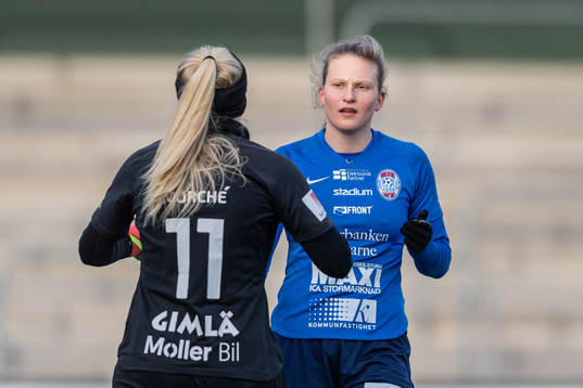 Eskilstunas Elise Stenevik i samtal med målvakt Emma