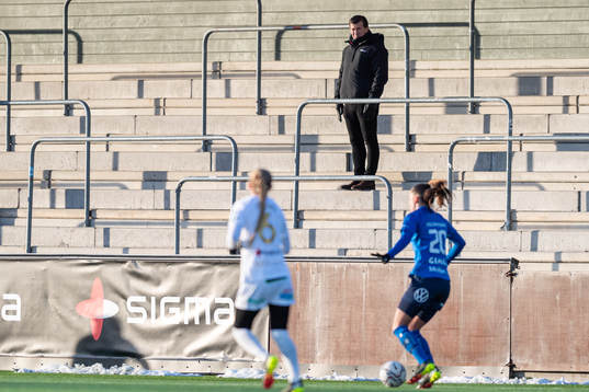 Rosengårds ordförande Håkan Wifvesson står på läktaren