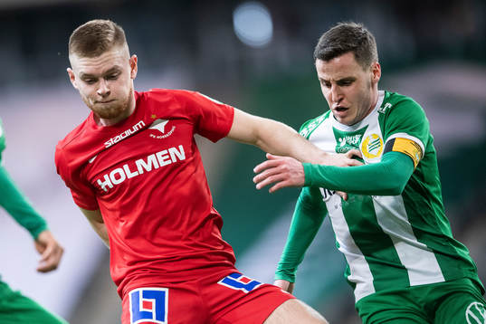IFK Norrköpings Dino Salihovic och Hammarbys Jeppe Andersen