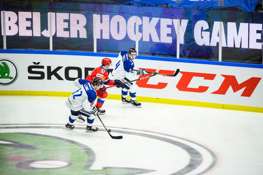 Robert Leino and Axel Rindell of Finland against Nikolai