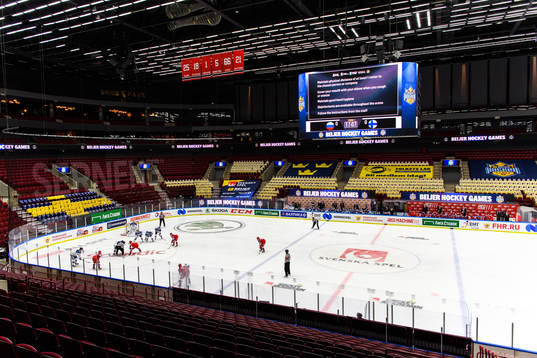 General view over the Beijer Hockey Games between Russia