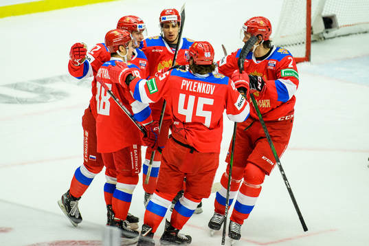 Player of Russia celebrates