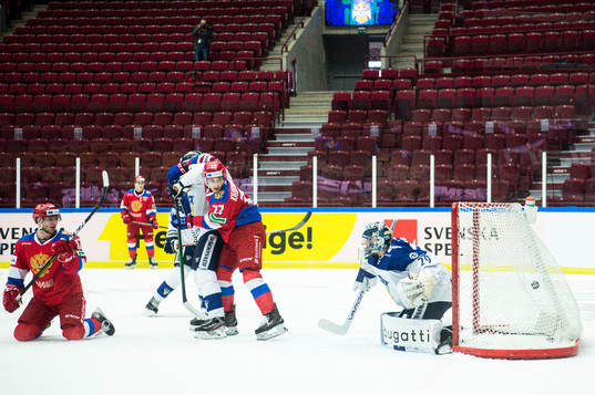 Ivan Chekhovich of Russia scores the 2-0 goal
