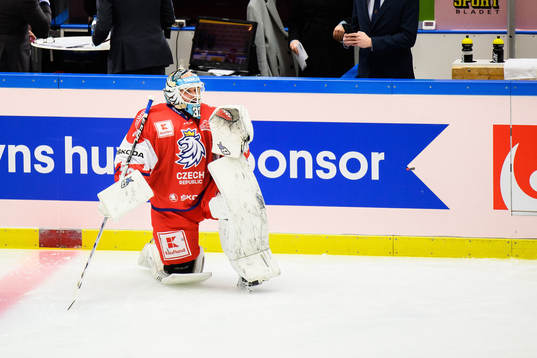 Goalkeeper Patrik Bartosak of Czech Republic