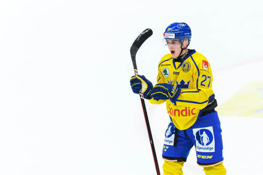 Nils Lundkvist of Sweden celebrates