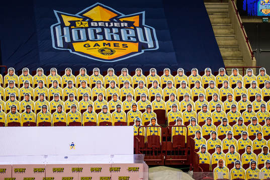Paper supporters in the stands