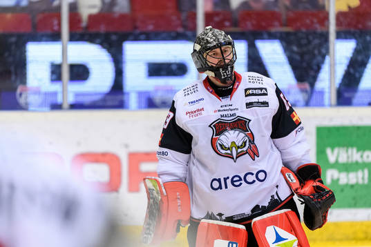 Malmö Redhawks målvakt Oscar Alsenfelt deppar